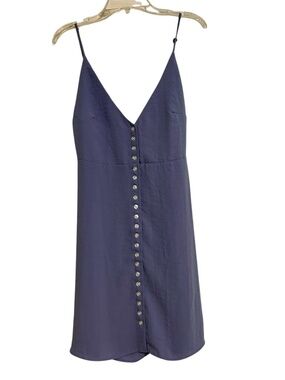 Urban Outfitters Blue Sundress Button Front CrissCross Back Mini XSmall